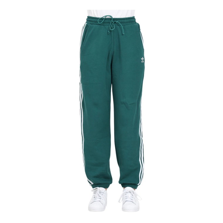 Zielone Spodnie Jogger z Haftowanym Logo Adidas Originals