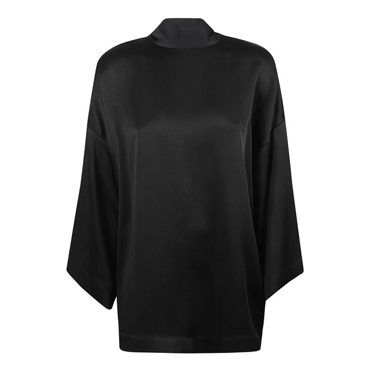 Luksusowa czarna koszulka dla modnych kobiet Saint Laurent