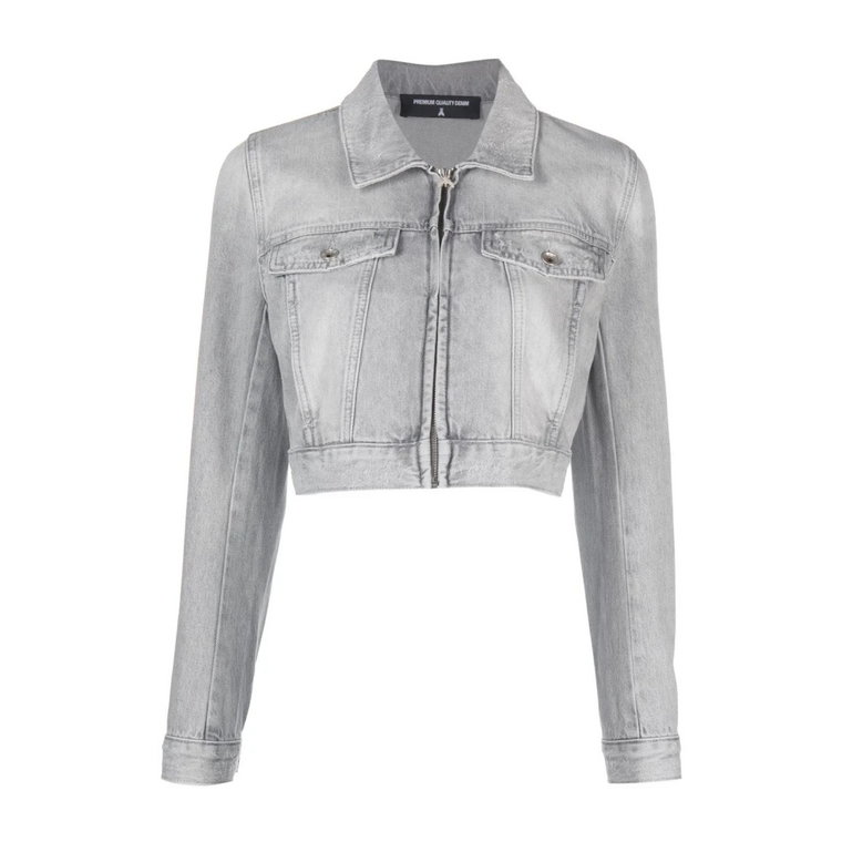 Mineral Gray Cropped Jacket Patrizia Pepe