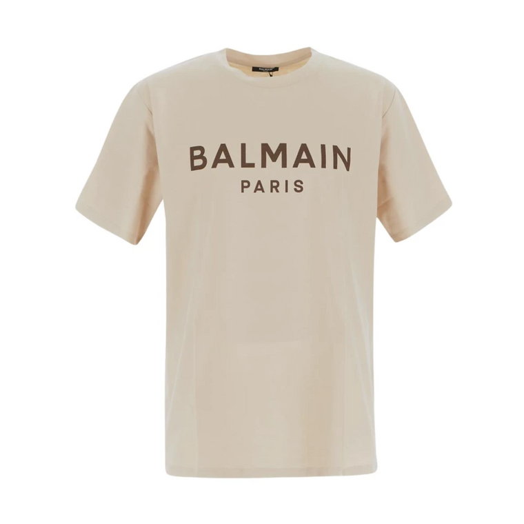 Koszulka z Logo z Bawełny Balmain