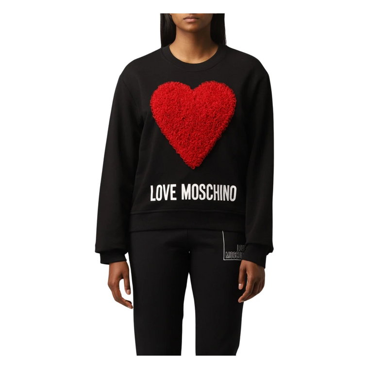 Czerwony Sweter z Logo, 100% Bawełna Love Moschino