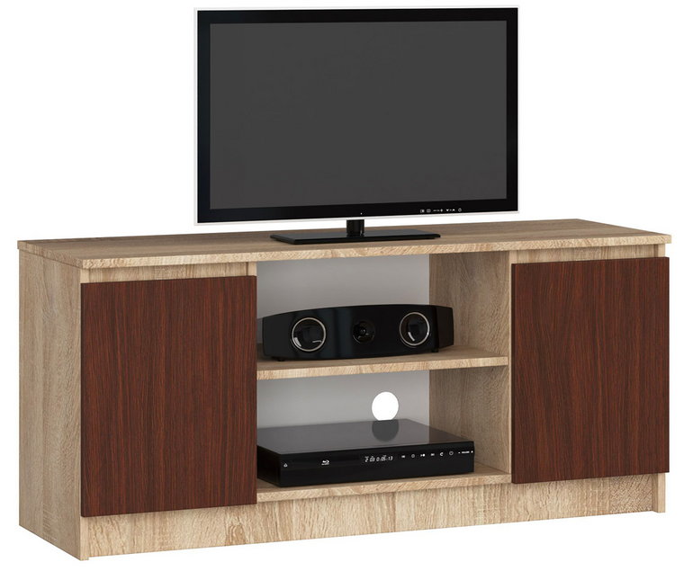 Szafka RTV pod telewizor dąb sonoma + wenge - Darius 3X 120 cm