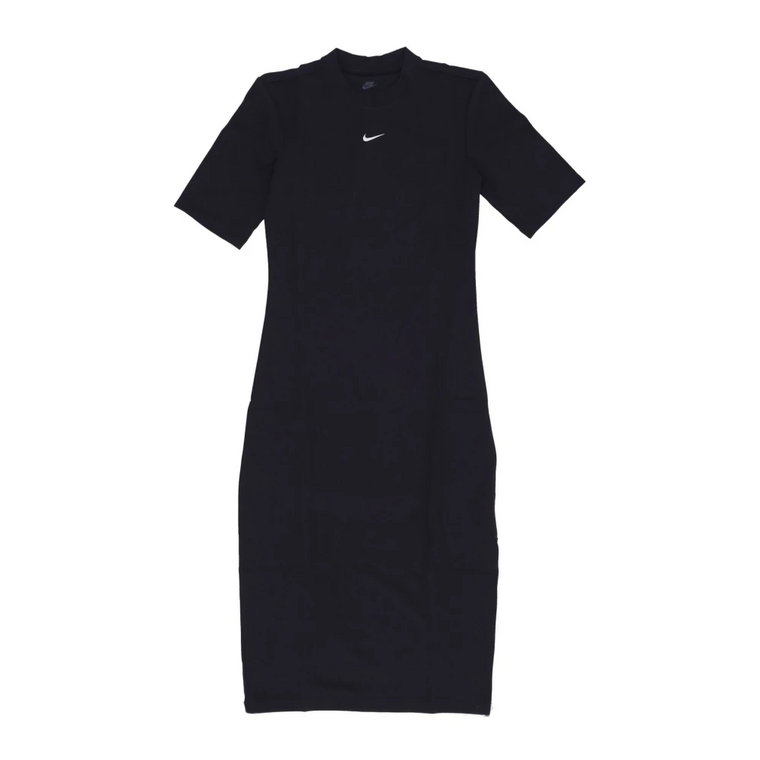 Czarno-Biała Sukienka Essential Midi Streetwear Nike