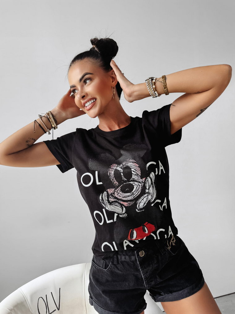 T-shirt damski OLAVOGA CARMINE czarny