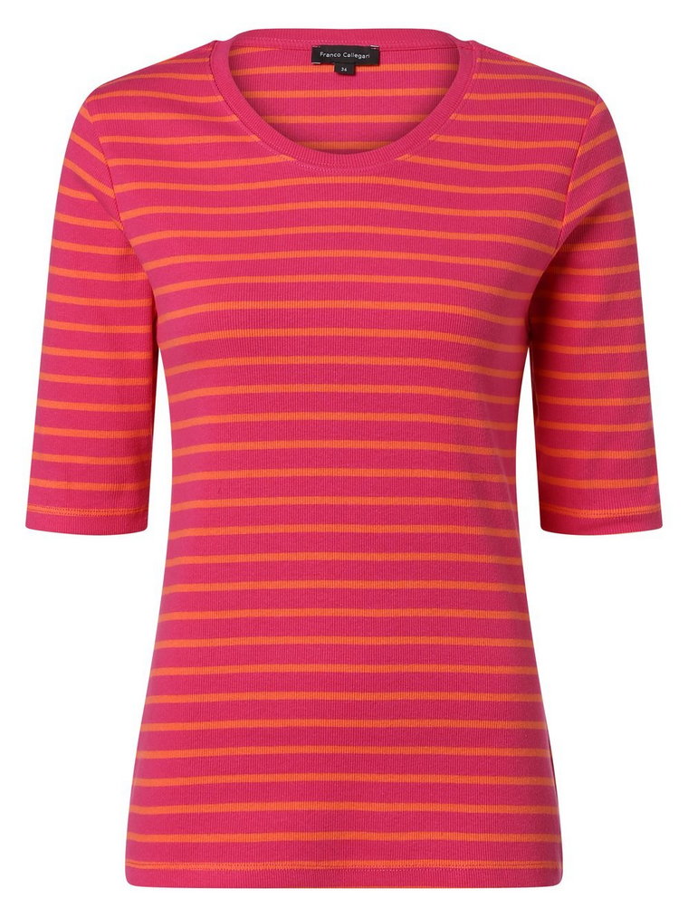 Franco Callegari - T-shirt damski, pomarańczowy|wyrazisty róż