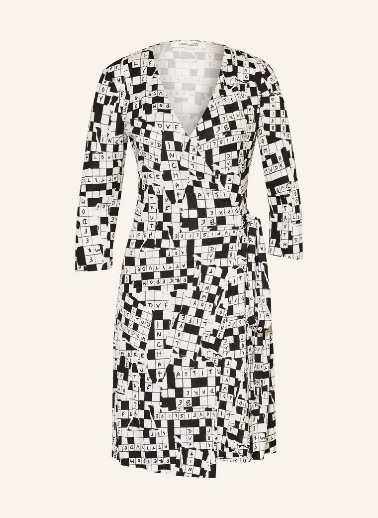 Diane Von Furstenberg Sukienka W Stylu Kopertowym New Julian Z Jedwabiu Z Rękawami 3/4 weiss