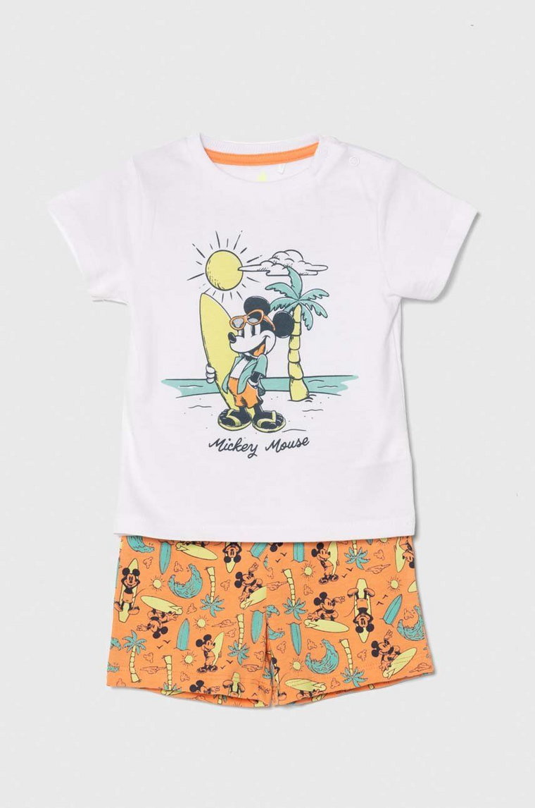 zippy piżama bawełniana niemowlęca x Disney kolor biały wzorzysta