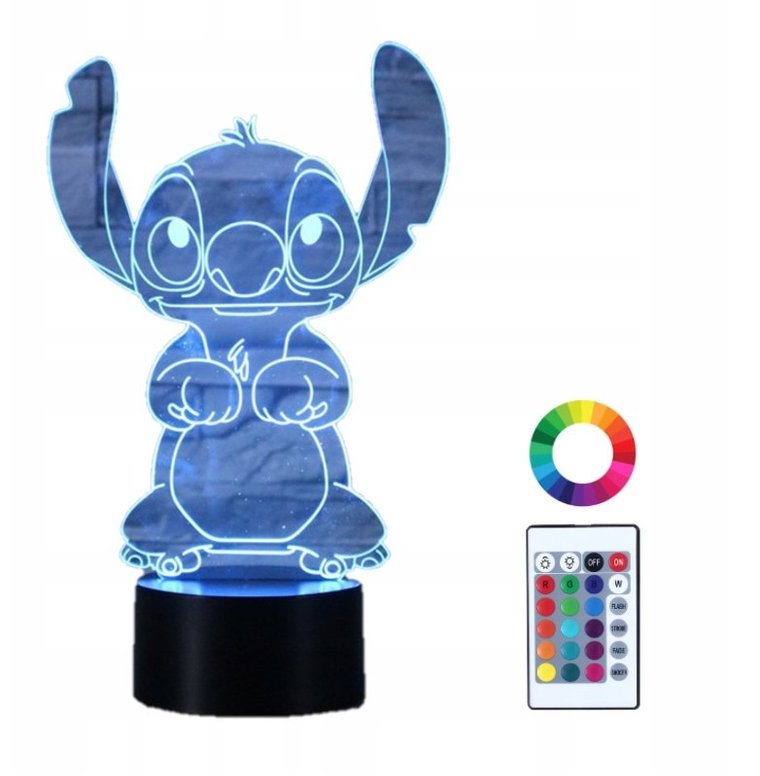 Lampka Nocna Lilo I Stich 3D Led Imię Grawer