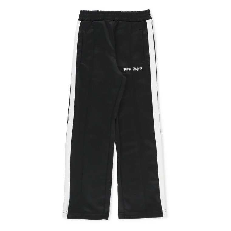 Czarne bawełniane spodnie dresowe dla chłopców z kontrastowymi detalami Palm Angels