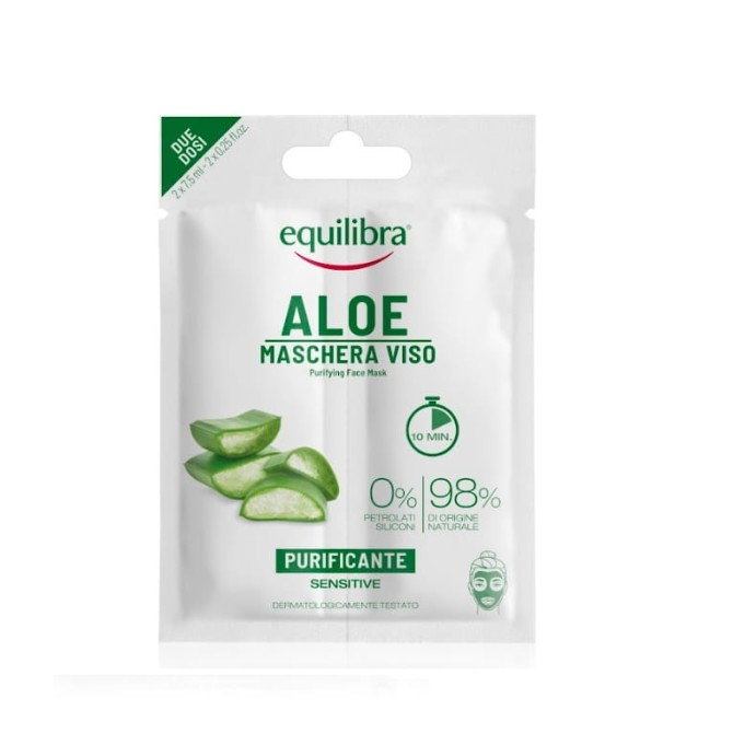 Equilibra Aloe Purifying Face Mask oczyszczająca aloesowa maseczka do twarzy 2x7.5ml