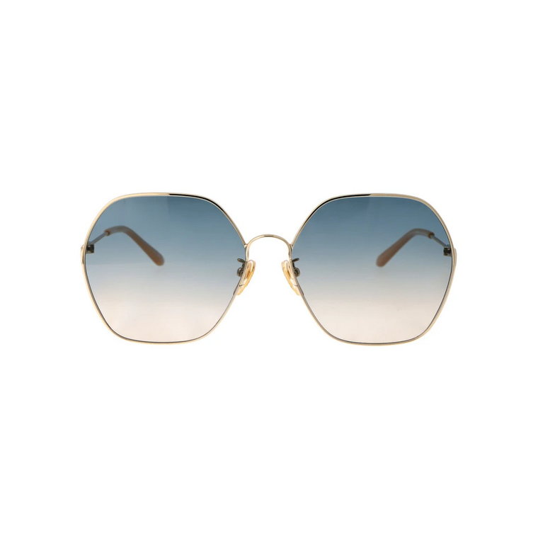 Niebiesko-brązowe okulary przeciwsłoneczne Chloé