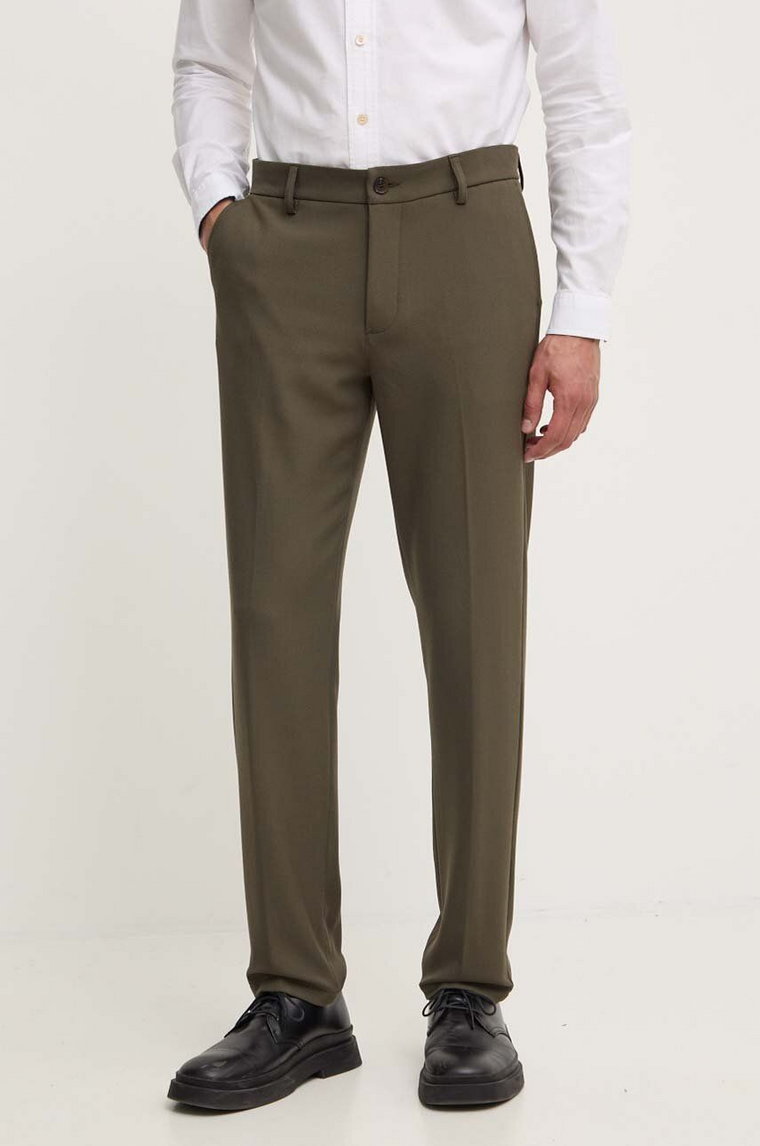 Les Deux spodnie męskie kolor zielony proste LDM501072