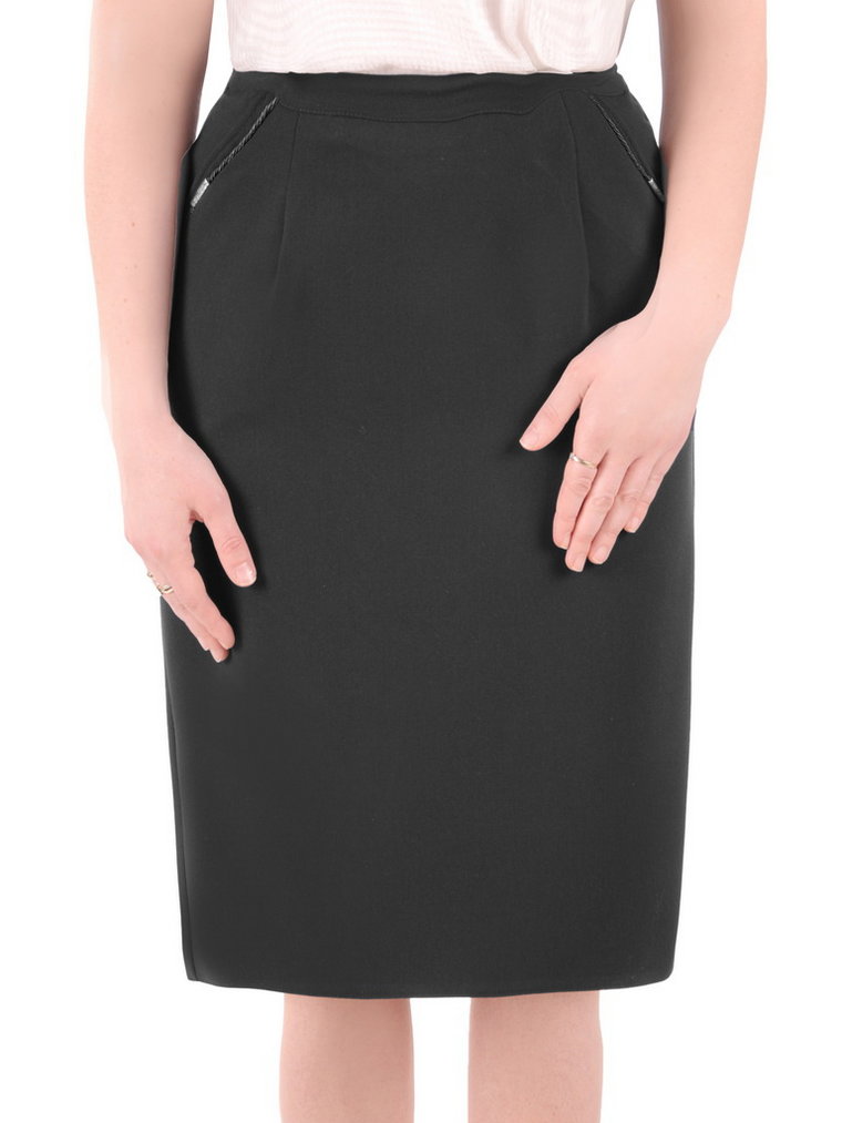 Czarna spódnica damska z kieszeniami 35630