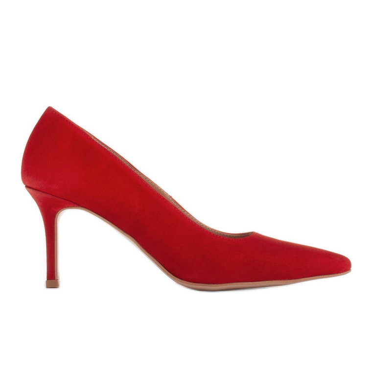 Marco Shoes Eleganckie szpilki zamszowe czerwone