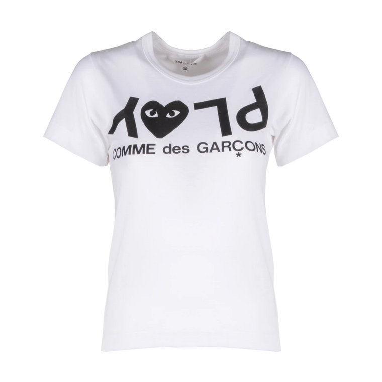 Stylowy Biały T-shirt z nadrukiem Comme des Garçons Play