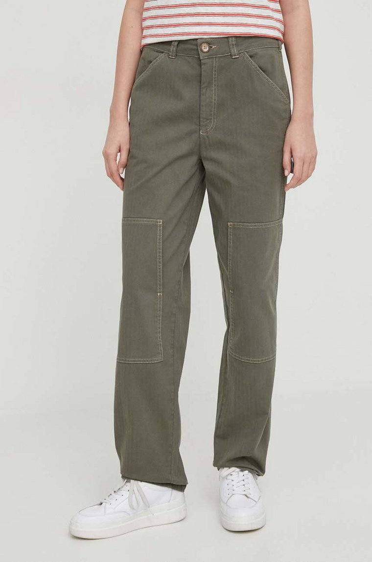 Pepe Jeans spodnie Betsy damskie kolor zielony proste medium waist PL211692