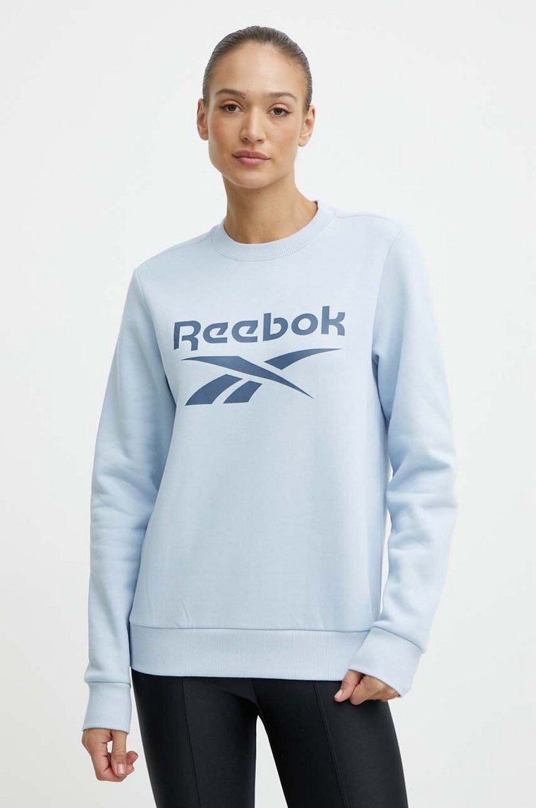 Reebok bluza Identity damska kolor niebieski z nadrukiem 100075966