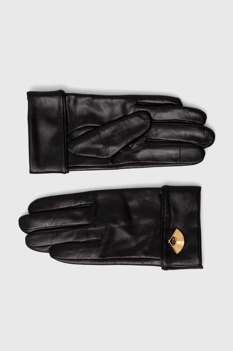 Karl Lagerfeld rękawiczki skórzane damskie kolor czarny 245W3603