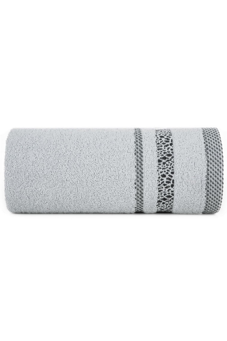 Popielaty ręcznik ze zdobieniami 50x90 cm