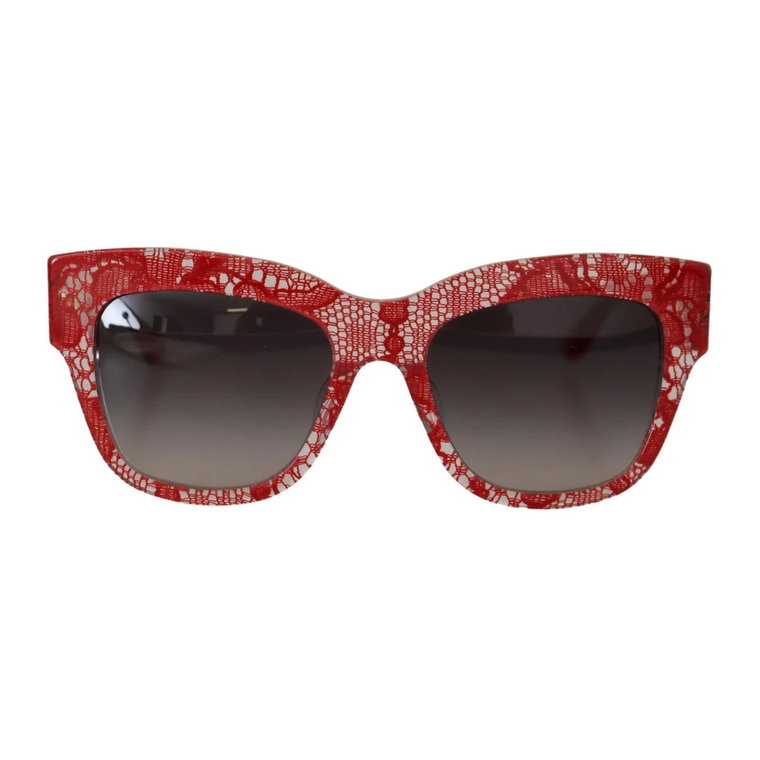 Koronkowe Okulary Przeciwsłoneczne z Acetatowym Prostokątem Dolce & Gabbana