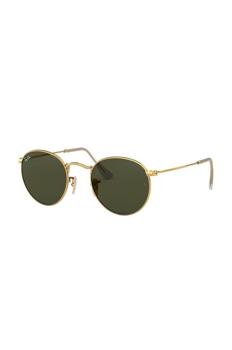 Ray-Ban okulary przeciwsłoneczne ROUND METAL męskie kolor złoty 0RB3447