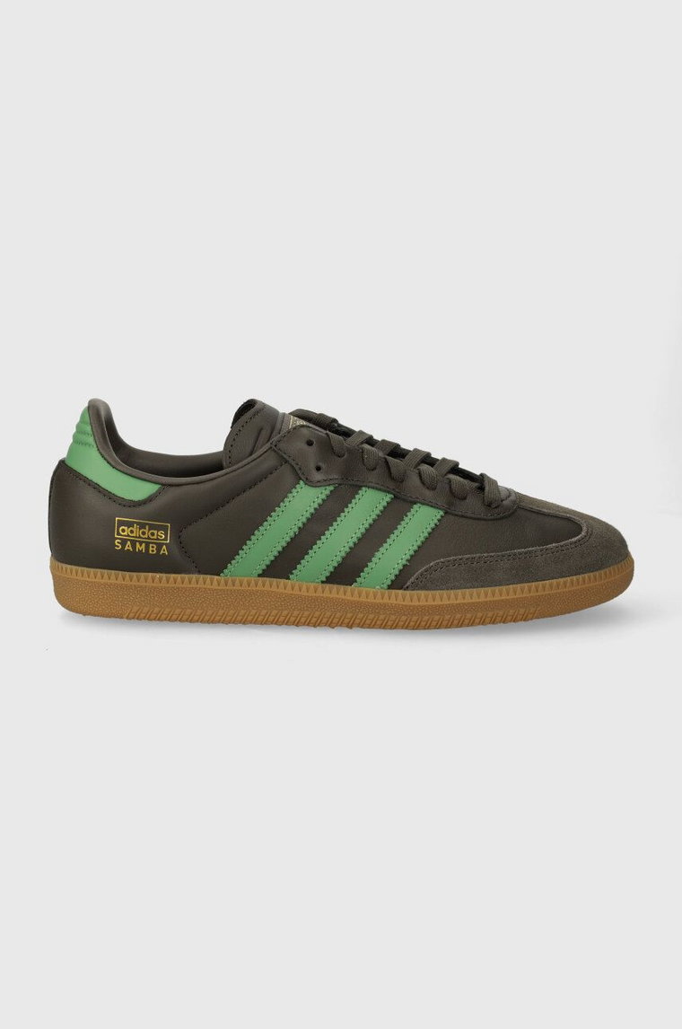 adidas Originals sneakersy skórzane Samba OG kolor zielony IG6175