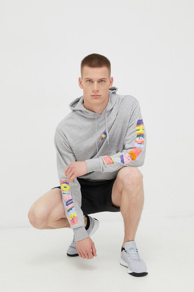 adidas Performance bluza Pride męska kolor szary z kapturem melanżowa