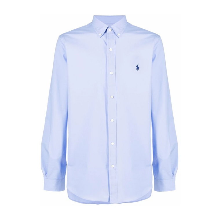 Niebieska Koszula z Mieszanki Bawełny Ralph Lauren