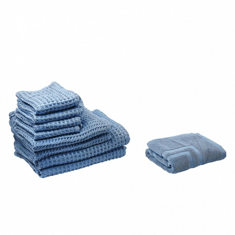 Komplet 9 ręczników bawełniany niebieski AREORA kod: 4251682258708