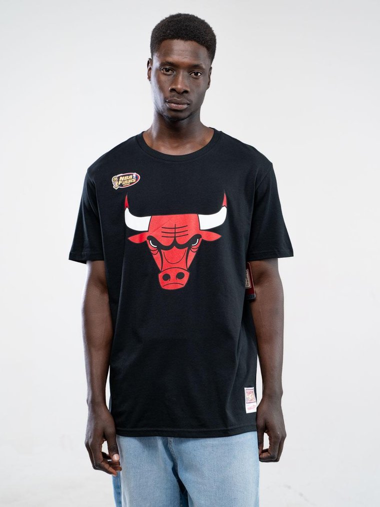 Koszulka Z Krótkim Rękawem Czarna Mitchell & Ness Chicago Bulls NBA Team Logo