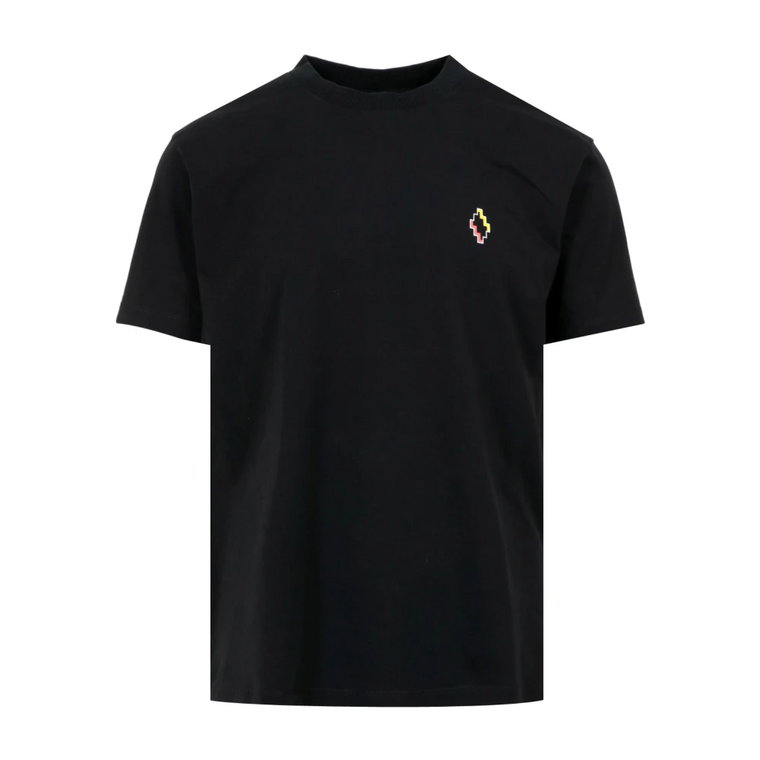 Czarna koszulka z nadrukiem graficznym i logo Marcelo Burlon
