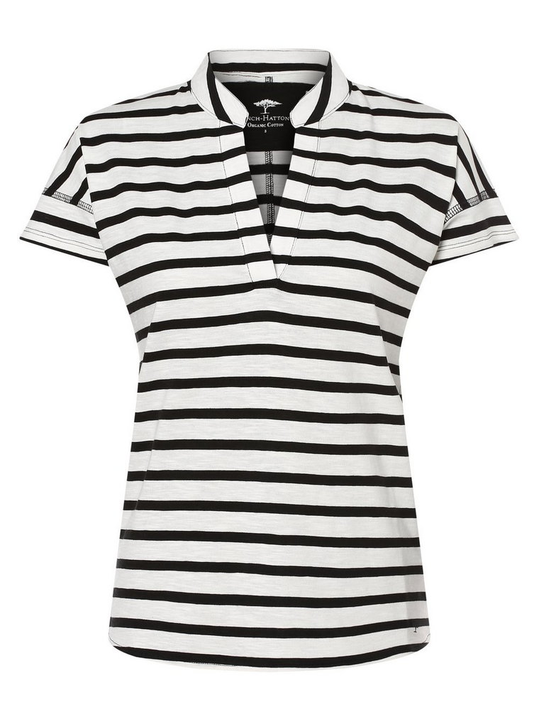 Fynch-Hatton - T-shirt damski, czarny|biały