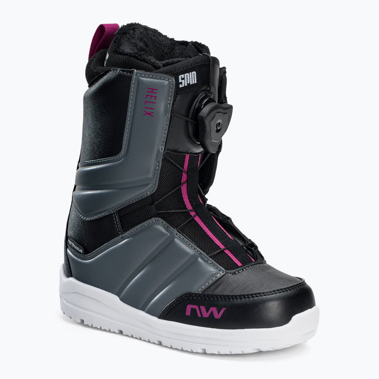 Buty snowboardowe damskie Northwave Helix Spin black/dark grey