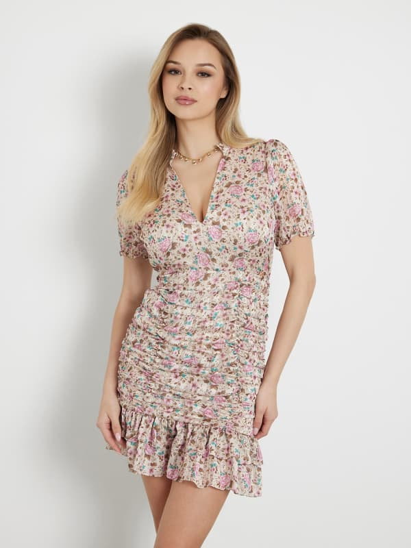 Sukienka Mini W Kwiatowy Print