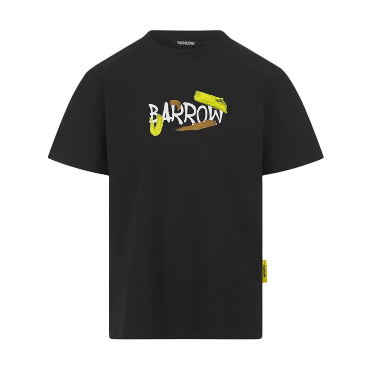 Czarna bawełniana koszulka z grafiką Barrow
