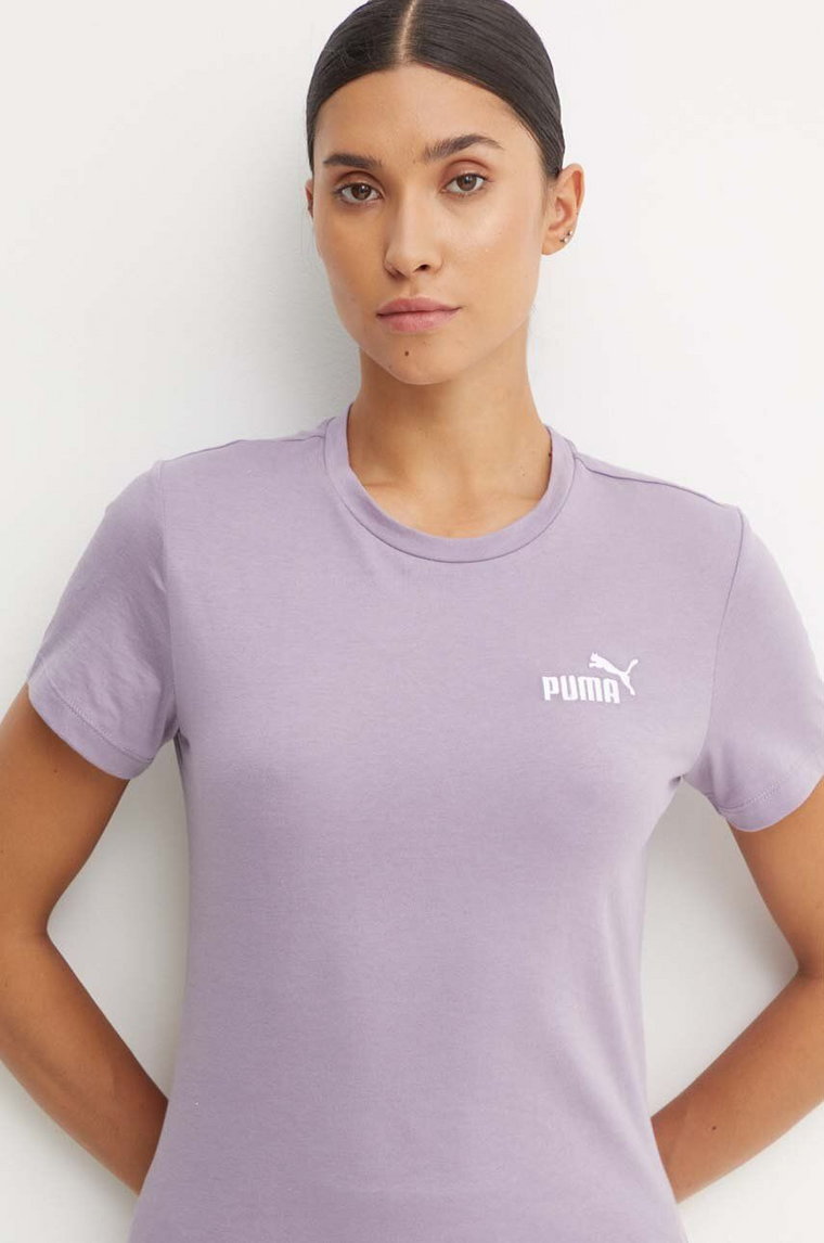 Puma t-shirt bawełniany kolor fioletowy