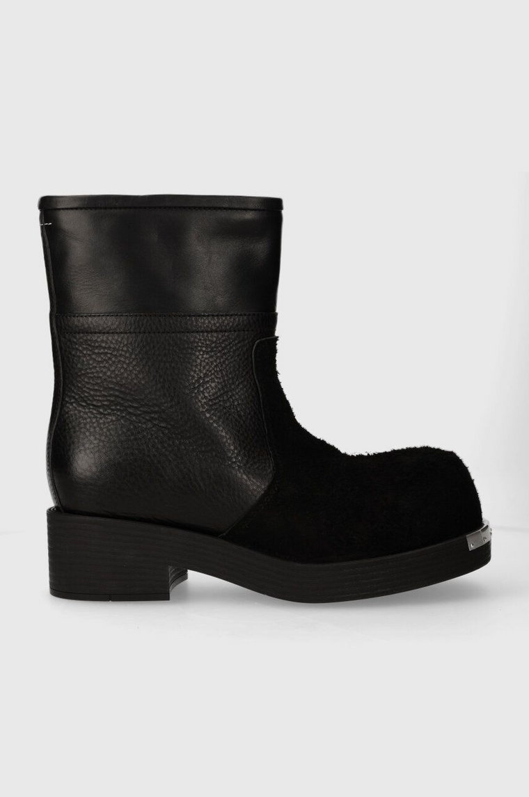 MM6 Maison Margiela buty skórzane Ankle Boot męskie kolor czarny S66WU0109