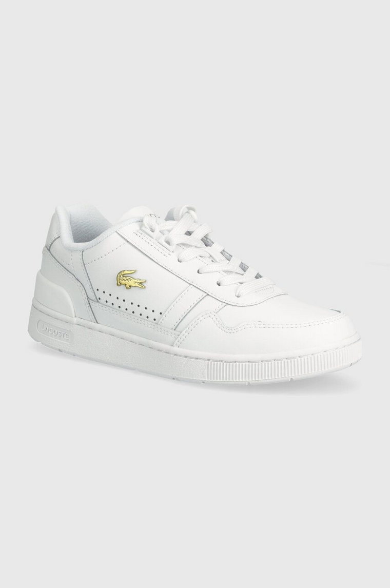 Lacoste sneakersy skórzane T-Clip Leather kolor biały 47SFA0060