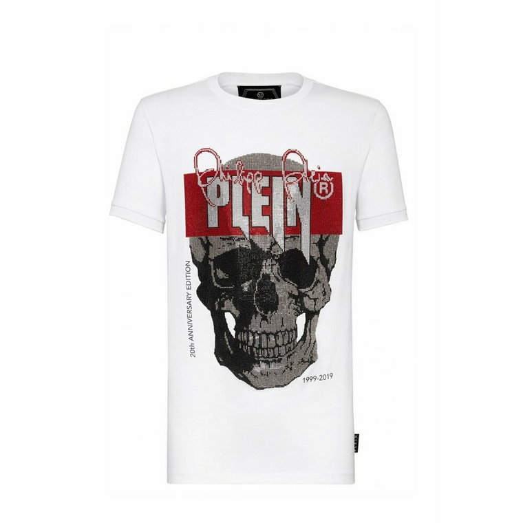 Platinum Cut T-Shirt z Okrągłym Dekoltem Philipp Plein