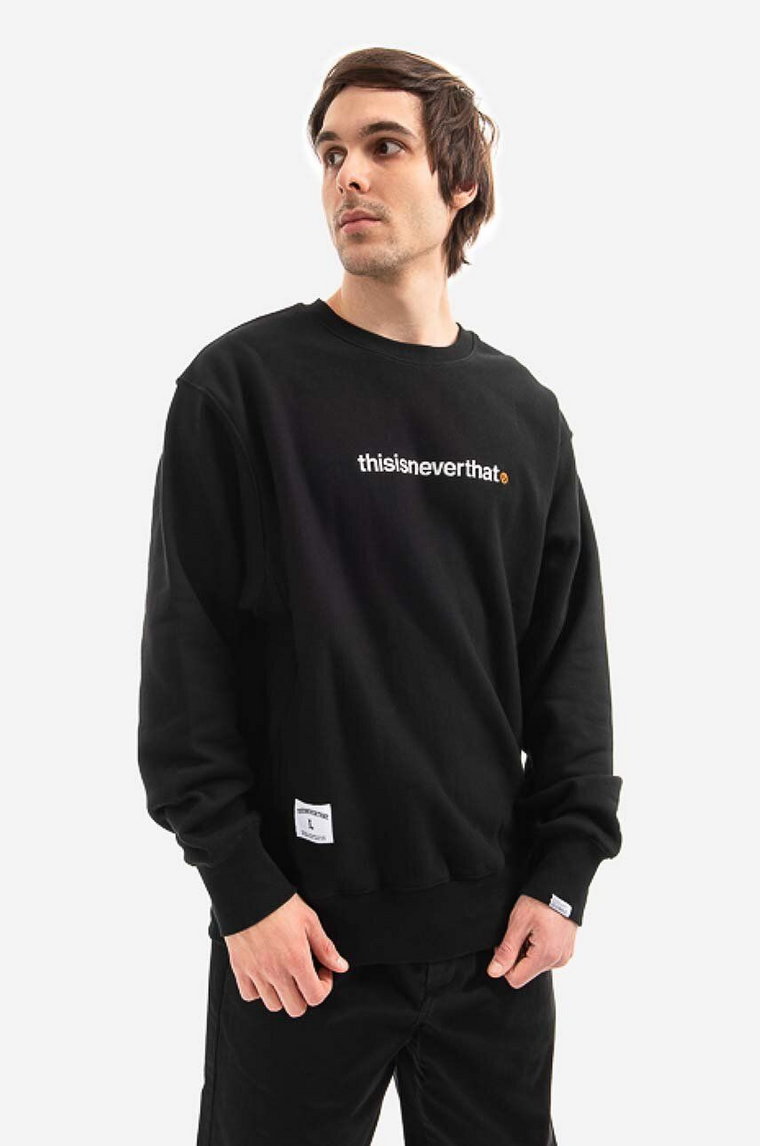 thisisneverthat bluza Sport T-Logo Crewneck męska kolor czarny z aplikacją TN213TSWCW03-BLACK