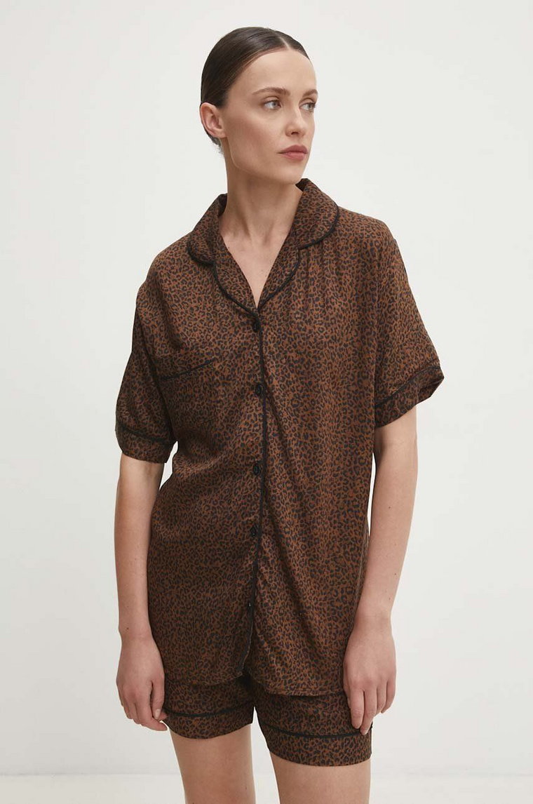 Answear Lab piżama damska kolor brązowy