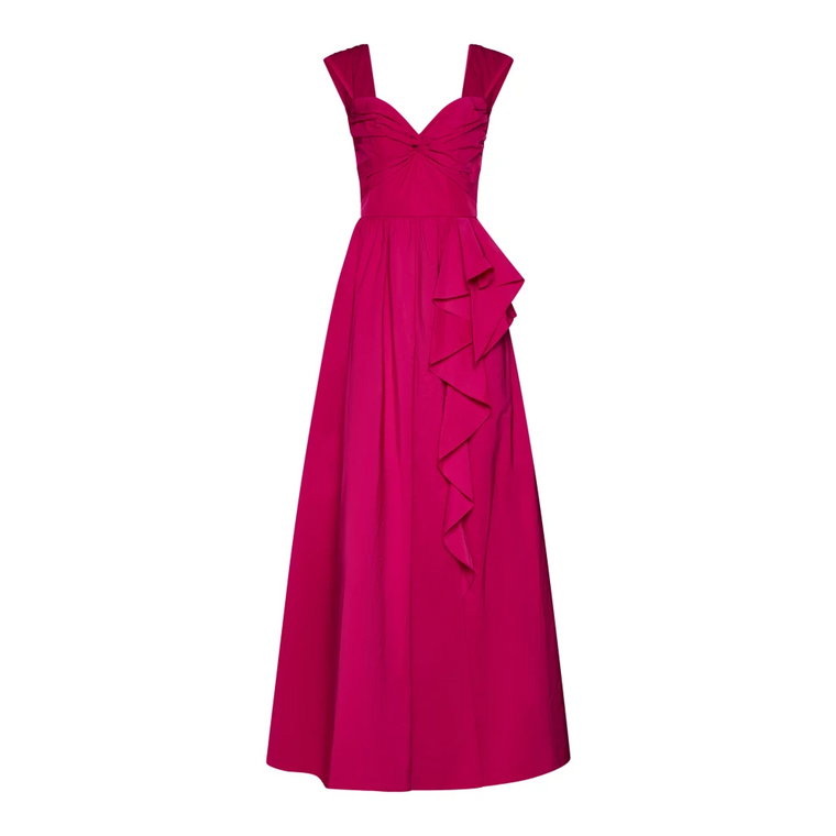 Fuchsia Pink Off-Shoulder Sukienka A-Linii Marchesa
