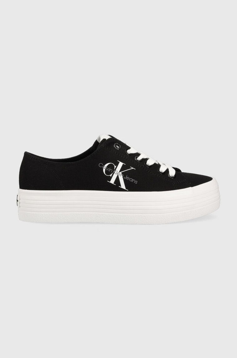 Calvin Klein Jeans tenisówki VULC FLATFORM ESSENTIAL MONO damskie kolor czarny YW0YW01030