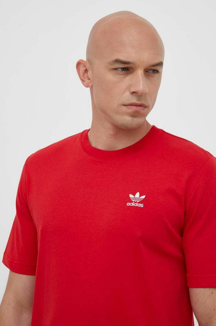 adidas Originals t-shirt bawełniany kolor czerwony z aplikacją