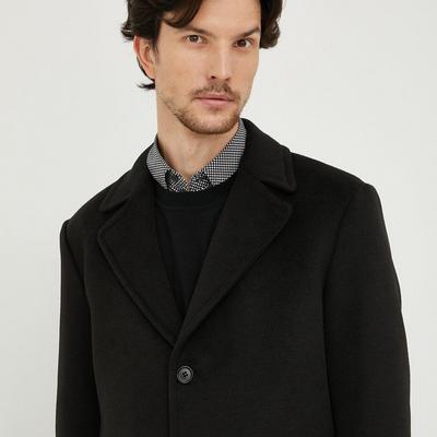 Sisley płaszcz męski kolor czarny przejściowy