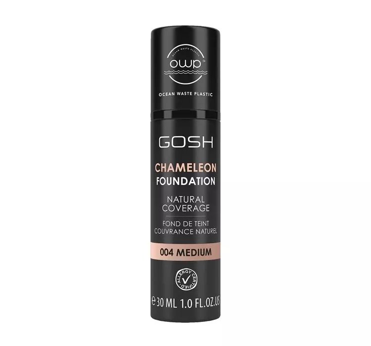 GOSH CHAMELEON FOUNDATION NATURAL COVERAGE PODKŁAD ADAPTUJĄCY SIĘ DO SKÓRY 004 MEDIUM 30ML