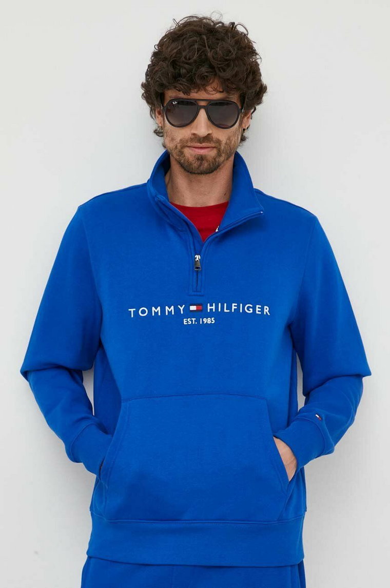 Tommy Hilfiger bluza męska kolor niebieski z nadrukiem