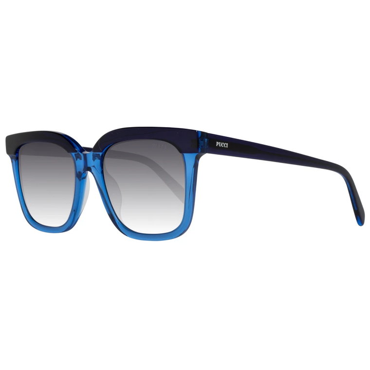 Niebieskie damskie okulary przeciwsłoneczne z gradientowymi soczewkami Emilio Pucci