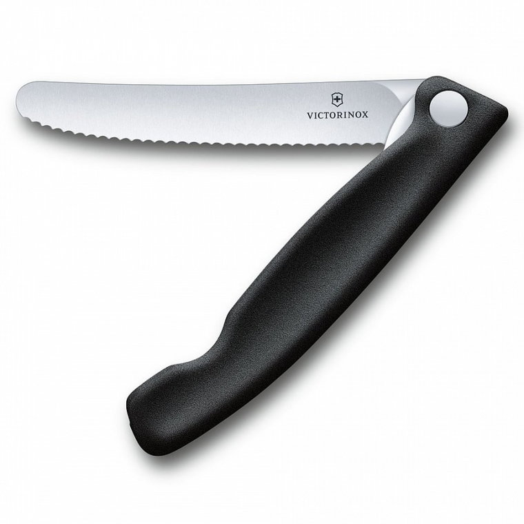 Victorinox - swiss classic - składany nóż do warzyw i owoców - ząbkowane ostrze - 11 cm - czarny kod: 6.7833.FB