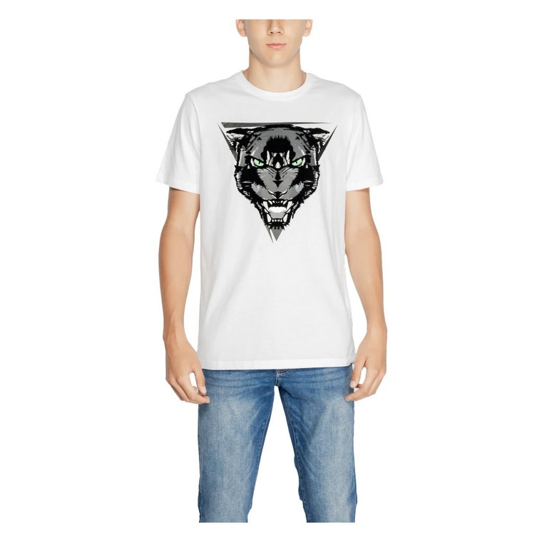 Biały T-shirt z nadrukiem z bawełny Antony Morato